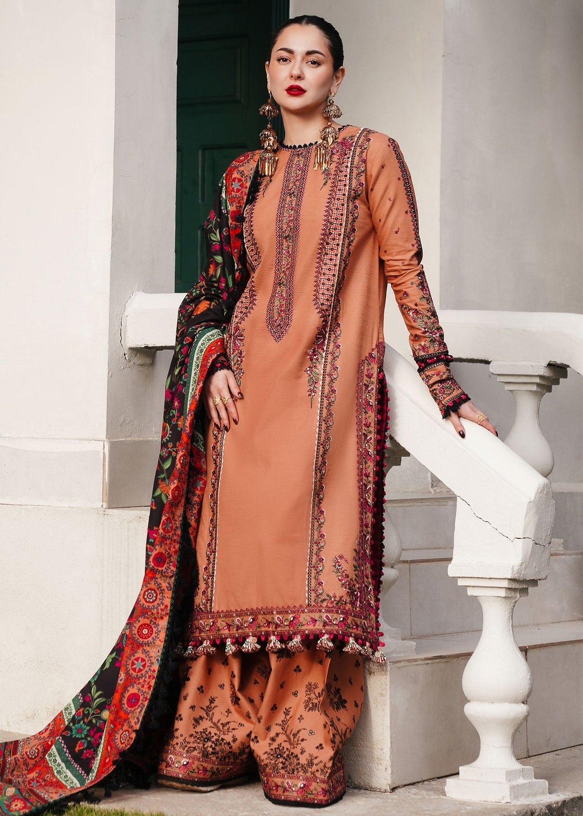 3 Piece - Unstitched Fully Embroidered Dhanak Fabric AJ-975