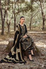 3 Piece - Unstitched Fully Embroided Dhanak Fabric With Wool shawl MB-700