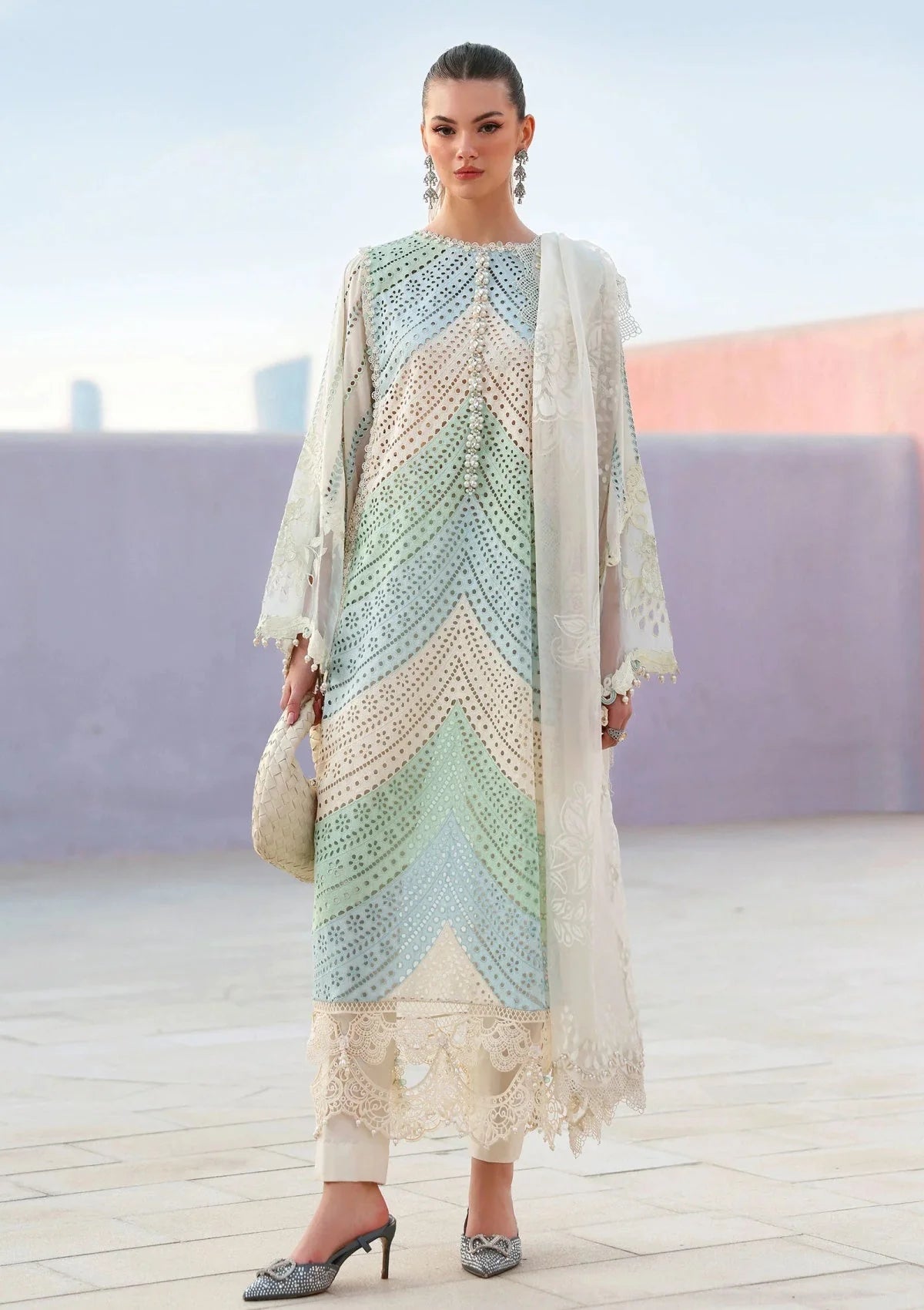 3 Piece - Lawn - Unstitched Chicken Kari Embroidered Suit MB-2805 B