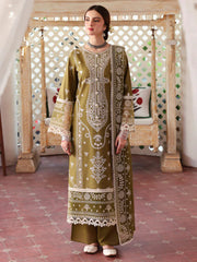 3 Piece - Unstitched Fully Embroidered Lawn Fabric MR-590