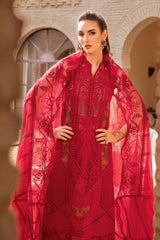 3 Piece - Unstitched Fully Embroidered Lawn Fabric MB-2590 R