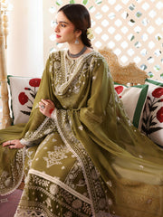 3 Piece - Unstitched Fully Embroidered Dhanak Fabric MR-590