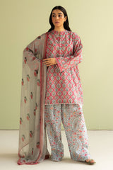 3 Piece - Unstitched Digital Printed Lawn Fabric C0-494