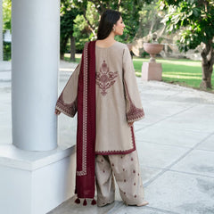 3 Piece - Unstitched Fully Embroidered Dhanak Fabric KD-910