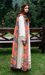 3 Piece - Unstitched Fully Embroidered Lawn Fabric QL-2690