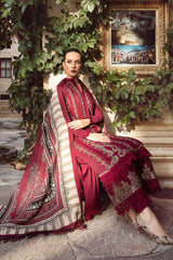 3 Piece - Unstitched Fully Embroidered Dhanak Fabric  MA-48