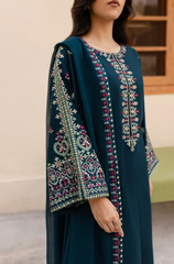 3 Piece - Unstitched Fully Embroidered Dhanak Fabric LM-585