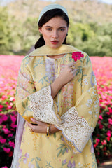 3 Piece - Unstitched Printed Lawn Fabric JZ-205