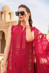 3 Piece - Unstitched Fully Embroidered Lawn Fabric MB-2590 R