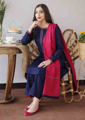 3 Piece - Unstitched Dhanak Fabric With Dhanak shawl BR-1146