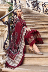 3 Piece - Unstitched Fully Embroidered Dhanak Fabric  MA-48
