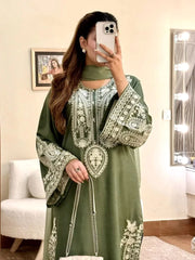 3 Piece - Unstitched Embroidered Lawn Fabric MR-2740