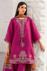 3 Piece - Unstitched Embroidered Lawn Fabric With Embroidered Chiffon Dupatta JZ-2830