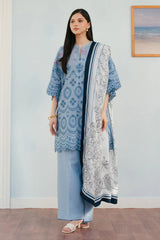 3 Piece - Unstitched Embroidered Lawn Fabric CO 2610