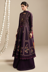 JZ 3065-Dhanak Fabric 3 Piece Unstitched (Printed Shawl)