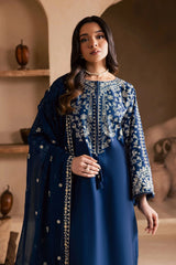 3 Piece - Unstitched Embroidered Lawn Fabric with Embroidered Chiffon Dupatta BT-2835
