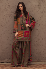 3 Piece - Unstitched Digital Printed Khaddar Fabric CH-78