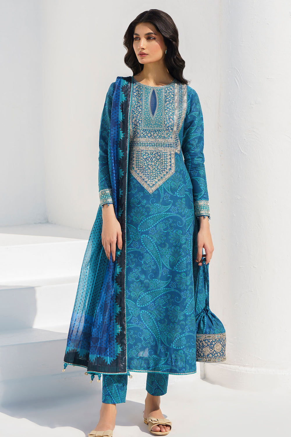3 Piece - Unstitched Digital Printed Lawn Fabric