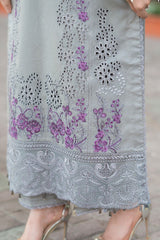 MS-170-Dhanak Fabric 3 Piece - Unstitched Fully Embroidered With Chiffon Embroidered Dupatta