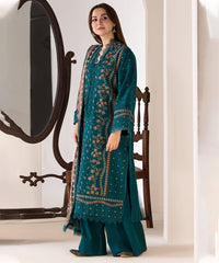 3 Piece - Unstitched Fully Embroided Dhanak Fabric SN-61