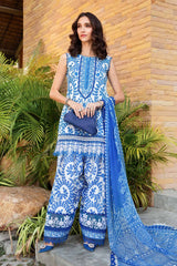 3 Piece - Unstitched Digital Printed Lawn Fabric MB-462