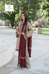 3 Piece - Unstitched Fully Embroidered Dhanak Fabric KD-910