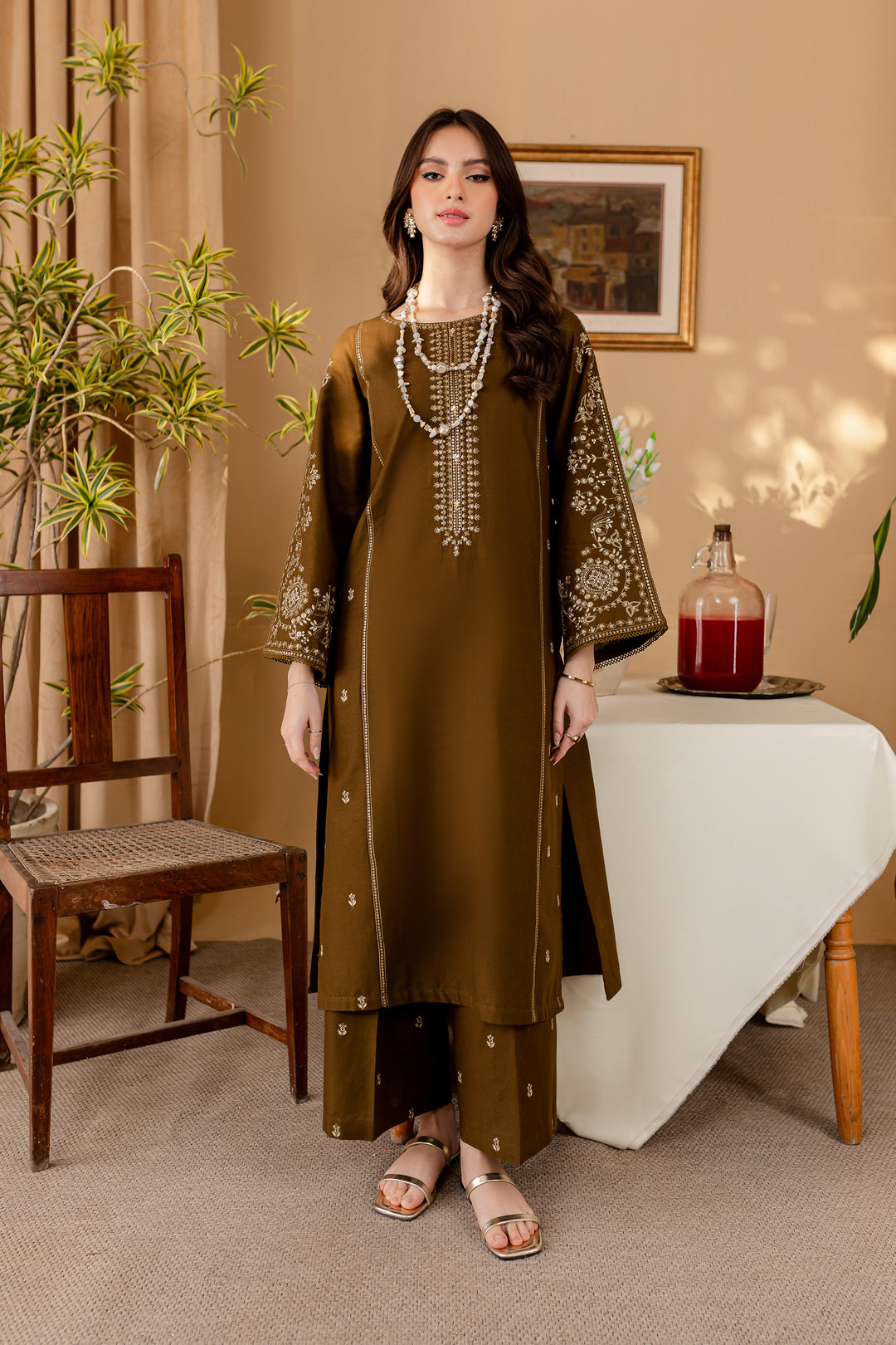 2 Piece - Unstitched Fully Embroided Lawn Fabric BA-68