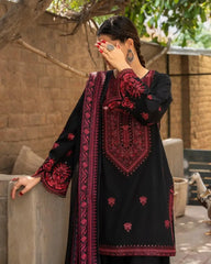 3 Piece - Unstitched Fully Embroidered Dhanak Fabric ZS-125