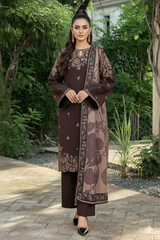 3 Piece - Unstitched Fully Embroidered Dhanak Fabric BQ-140