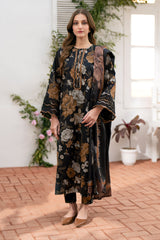 3 Piece - Unstitched Digital Printed Khaddar Fabric BQ-02