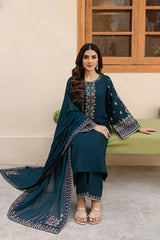 3 Piece - Unstitched Fully Embroidered Lawn Fabric LM-585