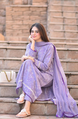 3 Piece - Unstitched Fully Embroidered Lawn Fabric BR-2575