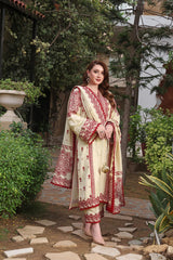 3 Piece - Unstitched Fully Embroidered Dhanak Fabric RH-595