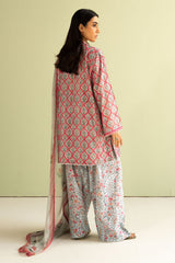 3 Piece - Unstitched Digital Printed Lawn Fabric C0-494
