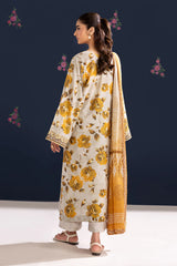 UNSTITCHED - 3 Piece Digital Printed Lawn Fabric With Lawn Dupatta BQ-234