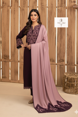 3 Piece - Unstitched Embroidered Dhanak Fabric RP-605