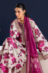 UNSTITCHED - 3 Piece Digital Printed Lawn Fabric With Lawn Dupatta BQ-235