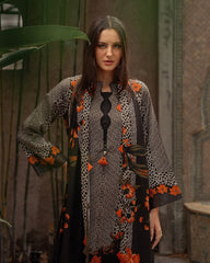 3 Piece - Unstitched Digital Printed Khaddar Fabric With Embroidered Laces