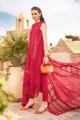 3 Piece - Unstitched Fully Embroidered Lawn Fabric MB-2590 R