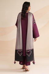 3 Piece - Unstitched Embroidered Dhanak Fabric