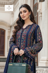 3 Piece - Unstitched Fully Embroidered Dhanak Fabric MB-965