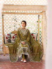 3 Piece - Unstitched Fully Embroidered Dhanak Fabric MR-590