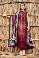 3 Piece - Unstitched Fully Embroidered Dhanak Fabric HR-515