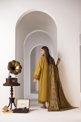 3 Piece - Unstitched Fully Embroided Dhanak Fabric SN-59