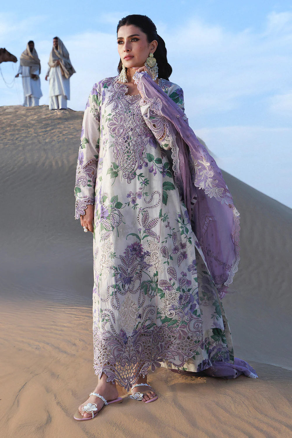 UNSTITCHED - 3 Piece Digital Printed and Embroidered Lawn Fabric CS-232