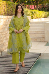 3 Piece - Unstitched Chicken Kari Embroidered Suit RR-2780