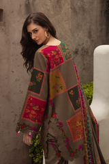 3 Piece - Unstitched Digital Printed Khaddar Fabric CH-78