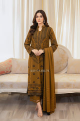 3 Piece - Unstitched Fully Embroidered Dhanak Fabric MB-100