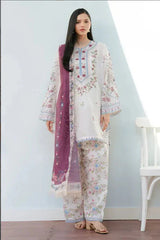 BQ 422-3 Piece Digital Printed Lawn Shirt Trouser and Dupatta