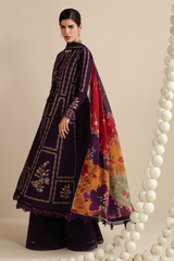 JZ 3065-Dhanak Fabric 3 Piece Unstitched (Printed Shawl)